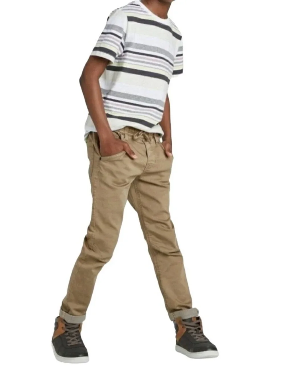 Cat & Jack S 6/7 Boys T-shirt Stripe Lightweight Short Sleeve Top Classic